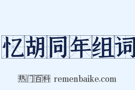 忆胡同年组词是什么意思的图片